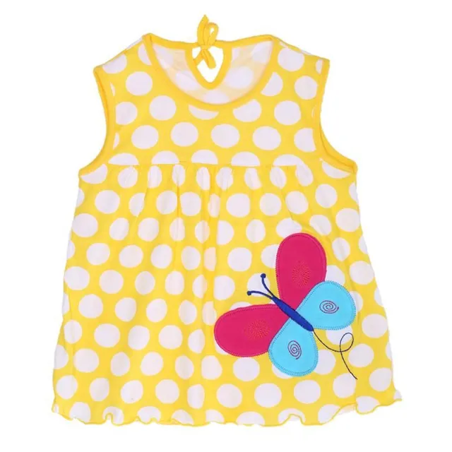 Girl's Newborn Summer Dress with Wide Straps and Cute Pattern