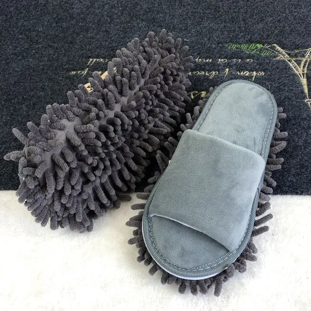 Practical cleaning slippers with special soles to simplify mopping