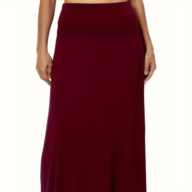 Casual maxi skirt for full-slim - with high waist, simple cut, ideal for spring and summer