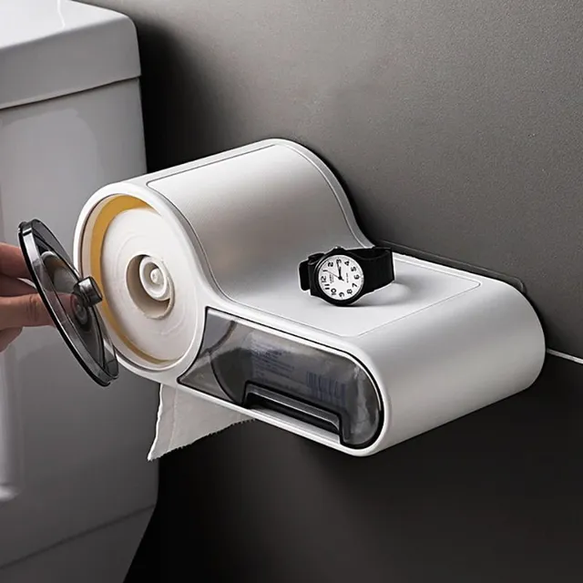 Stylish toilet paper holder with drawer