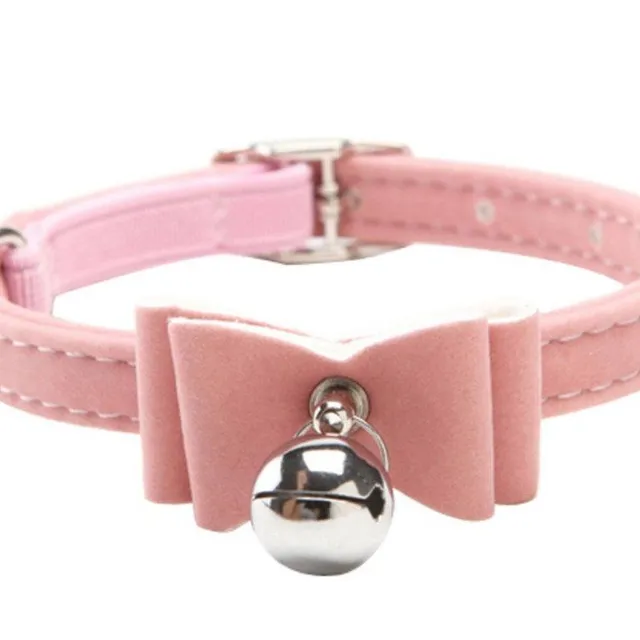 Collar with bow tie and bell for dogs and cats