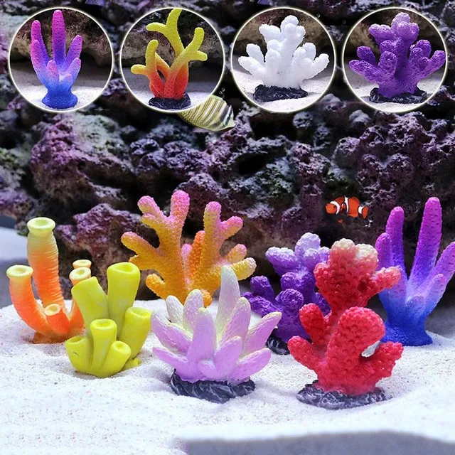 Artificial coral into the aquarium