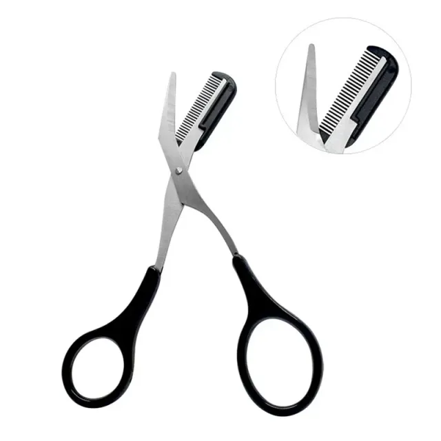 Eyebrow scissors and eyelashes with comb