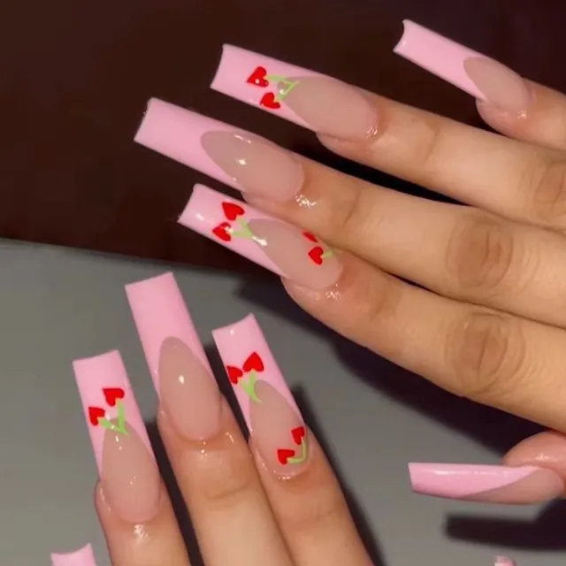 Aesthetic Long Acrylic Coffins Sticky Nails Sticker Makeup Fashion Fits