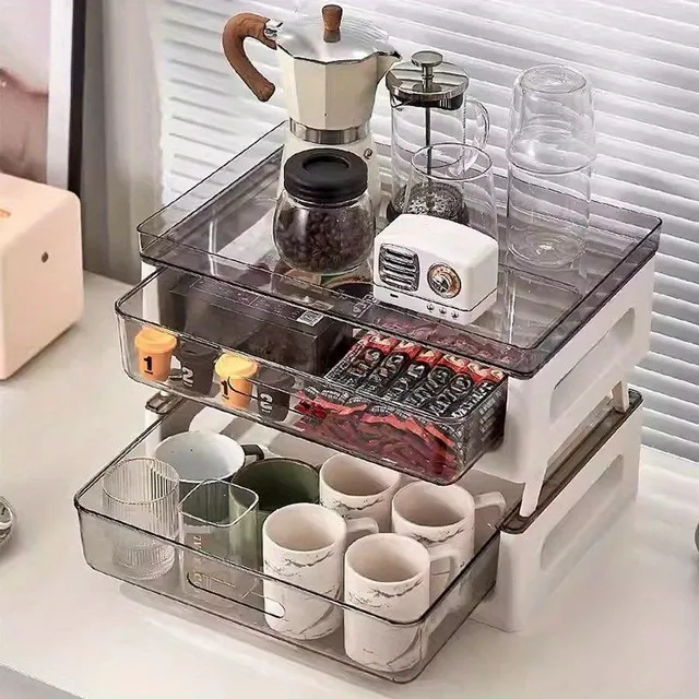 Organizator practic pentru cafea și accesorii cu mai multe sertare