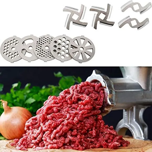 Náhradné nerezové brúsky na mäso vložiek 9 ks, vhodné pre kuchynský robot a brúsky na mäso veľkosti 5, kuchynské náradie