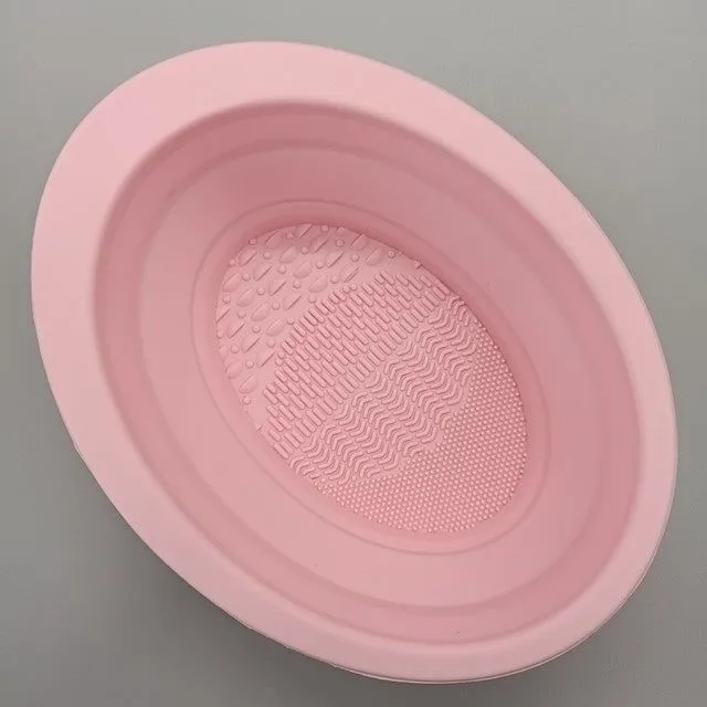 Silikonový čistič štětců na make-up ve tvaru mísy