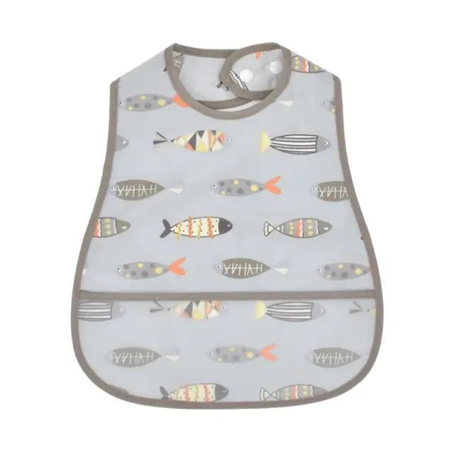 Children's impervious adjustable cotton bib with cartoon motifs