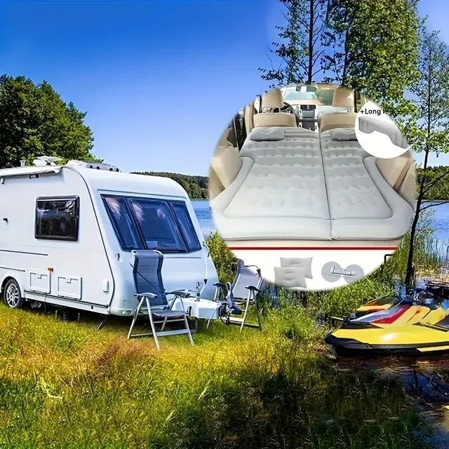 Saltea gonflabilă pentru RV/SUV Camping Bed Cu pernă Pernă-gonflabilă Groasă Pat de aer auto cu pompă de aer Saltea de dormit portabilă