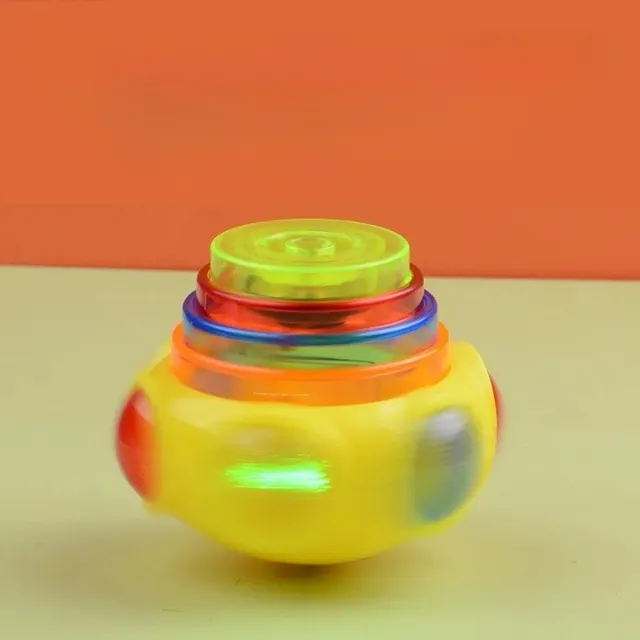 Svítící gyroskop s hudbou a rotací pro zábavu dětí