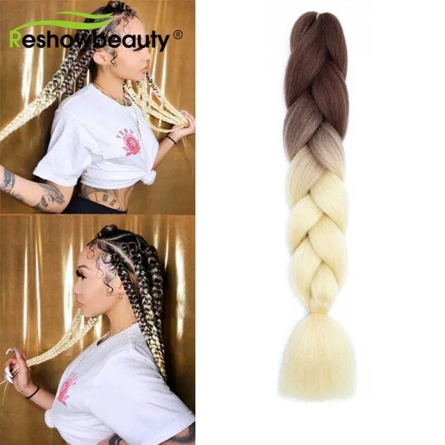 Ombre kanekalon hair on braids - more variants