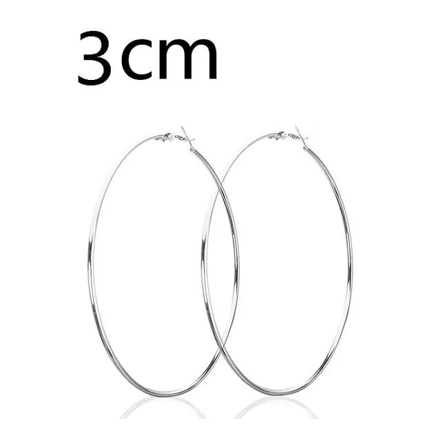 Large hoop earrings - multiple sizes, gold, silver