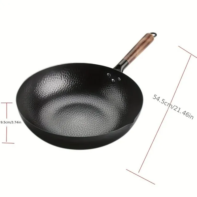 Cast iron Wok 32 cm, frying pan Wok, Universal flat bottom dishes for induction, electricity, gas, halogen, suitable for all types of stoves