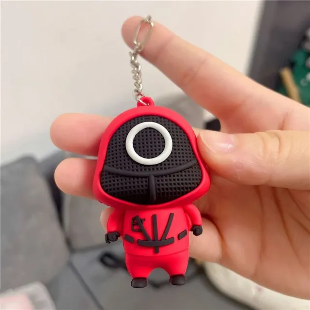 Silicone Supervisor Doll with Short Key Ring Squid Game - Black