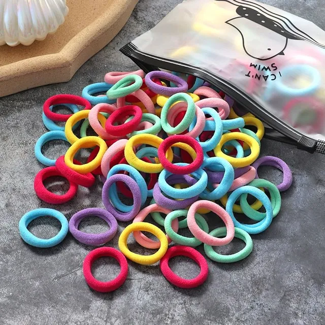 Beautiful hair elastics - 100 pieces