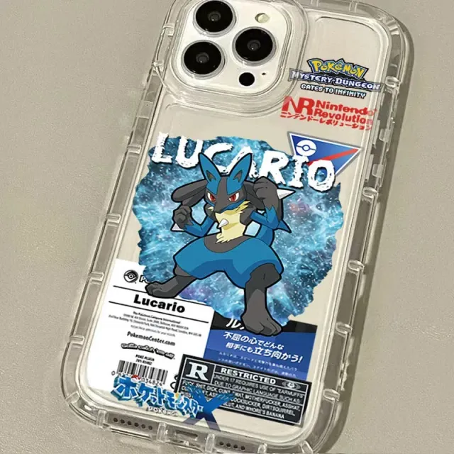 Funda transparente de moda para teléfonos iPhone con motivos de personajes favoritos de Pokémon