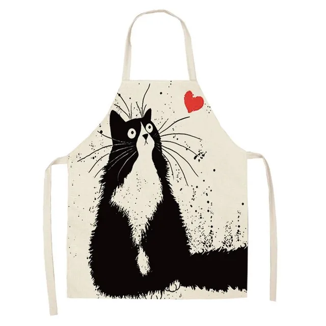 Stylish kitchen apron with cat motif Mini Me