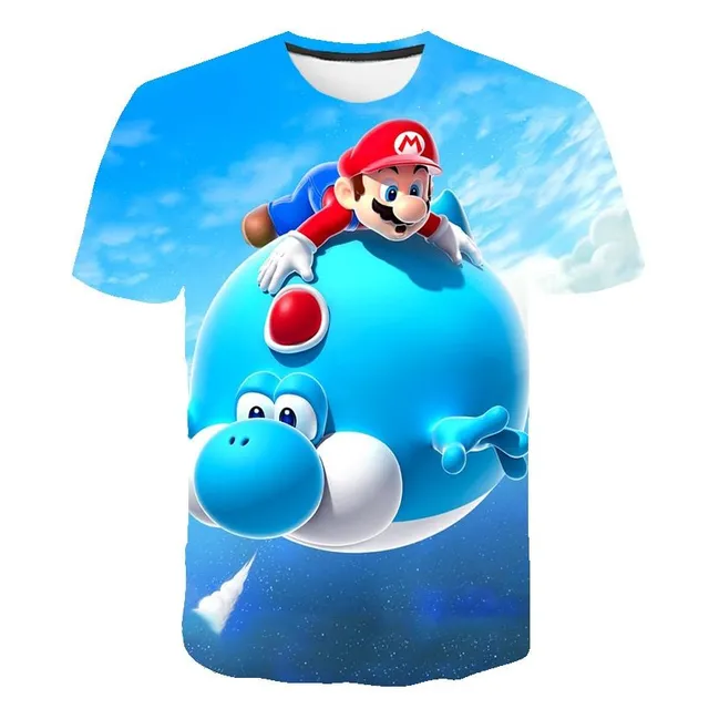 Tricou frumos pentru copii cu print 3D Mario