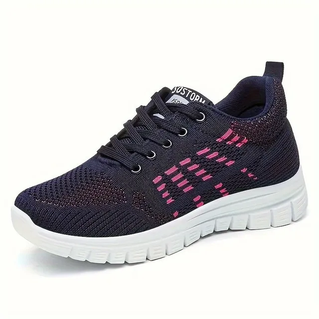 Women's colored sneakers on the platform, comfortable and breathable