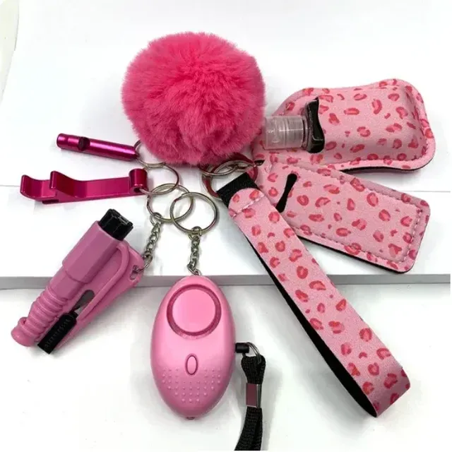 Set of keychains for self-defense women - different colors and designs