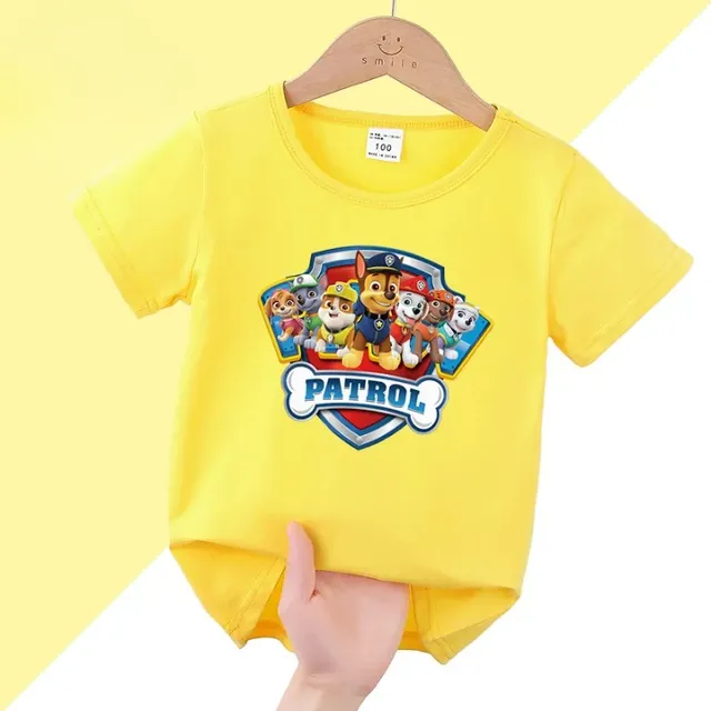 Tricou pentru copii cu mâneci scurte și imprimeu Patrula cățelușilor