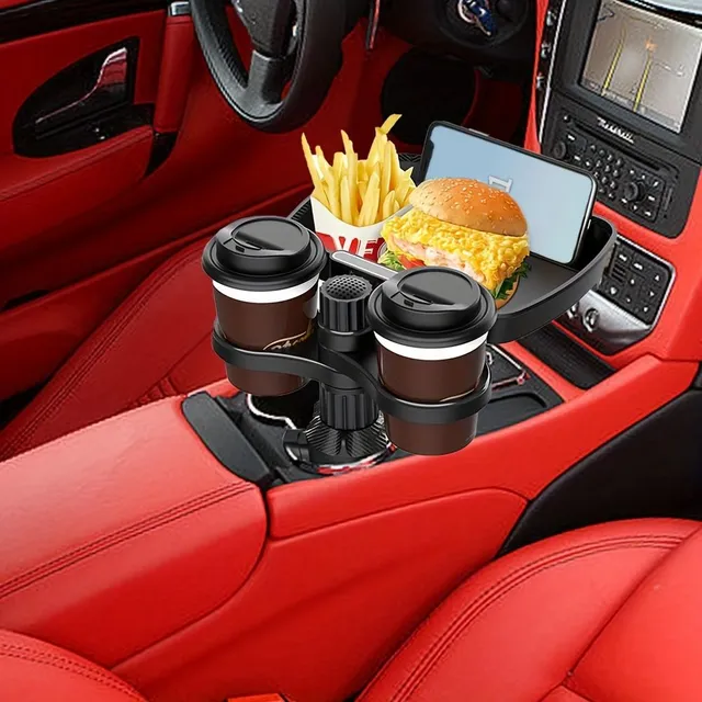 360° Rotary coaster for Beverages in the Car - Multifunctional Organizer with Storage Space