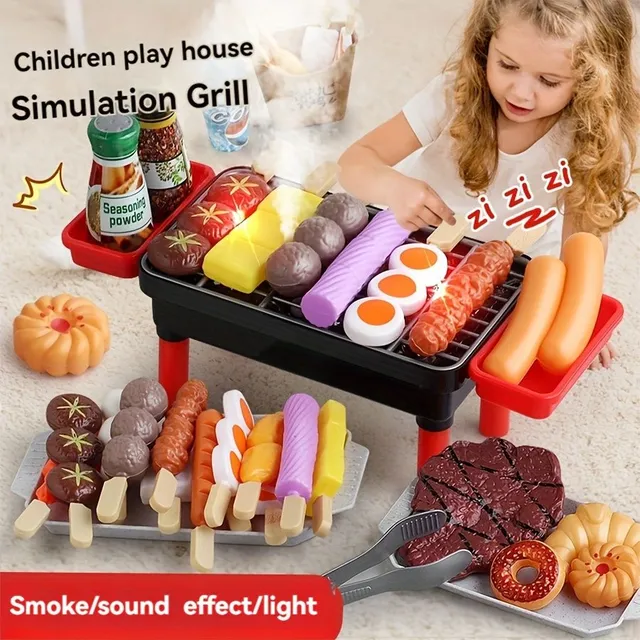 Toy grill with water spray