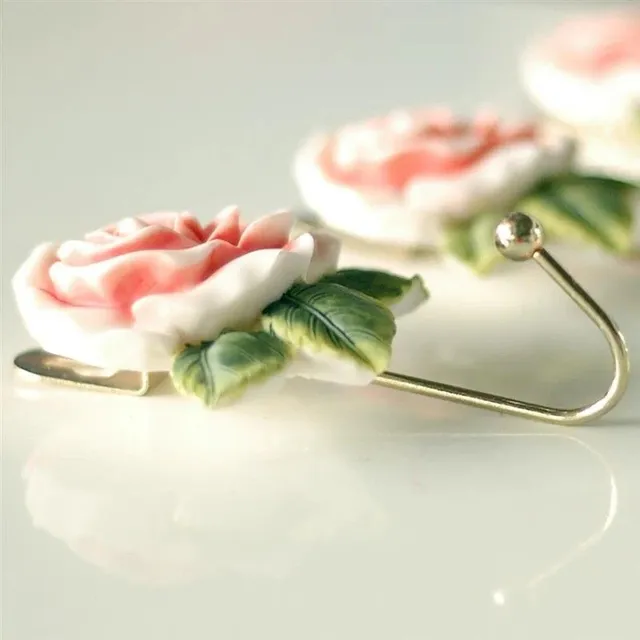 Decorative hooks with rose 2 pcs