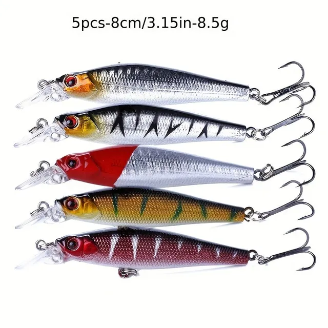 56cus set of fish baits with top water - Minnow - for beginners and professionals