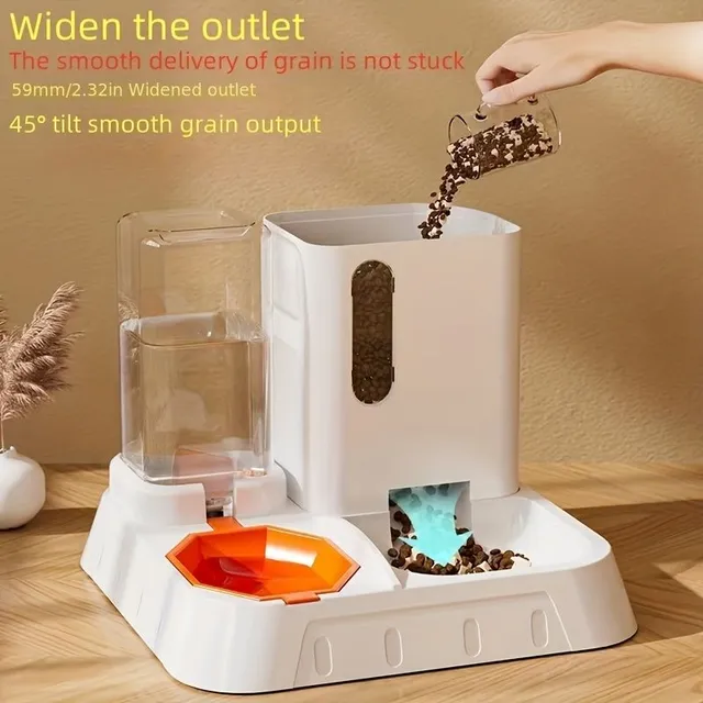 Automatic cat feeder 2v1 with bowl - Self-service dish for food for cats and dogs