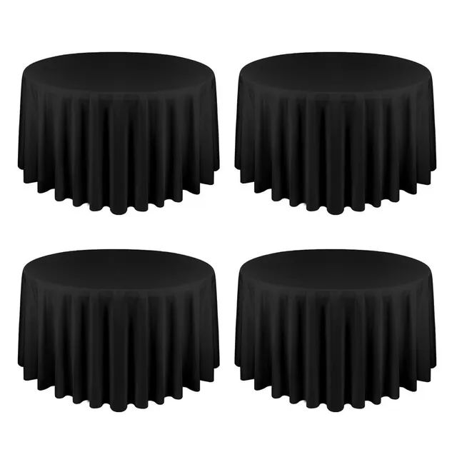 4 seturi de Șervețele negre rotunde rezistente la pete și cute