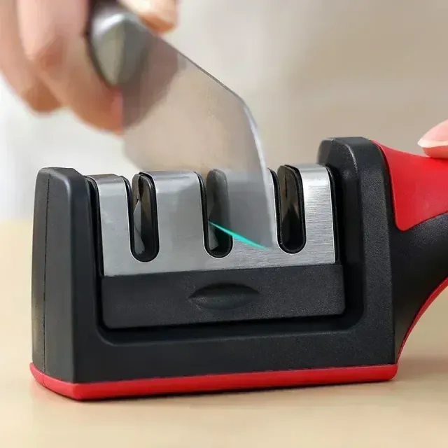 Stainless steel hand scissor sharpener with 3 degrees