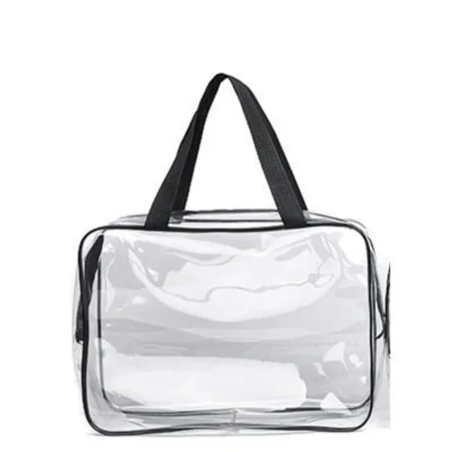 Portable transparent bag for cosmetics and other small items