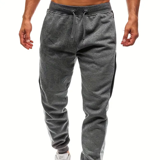 Pantalon de jogging pour homme léger à rayures avec poches latérales et cordon de serrage, Printemps/Automne