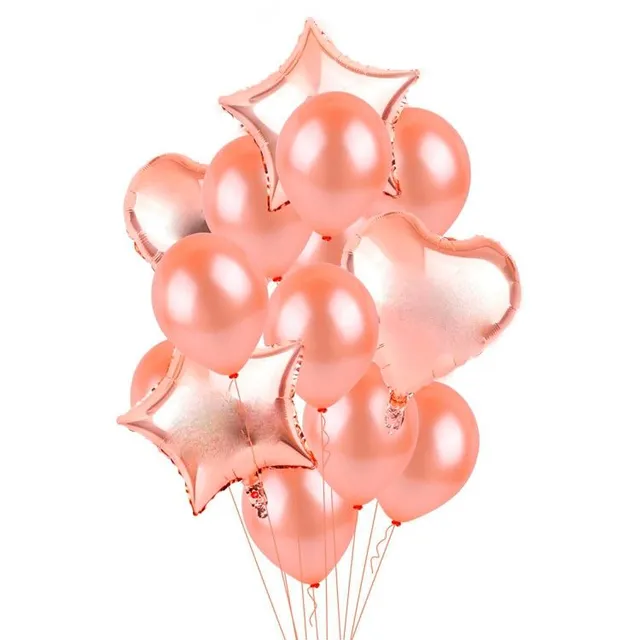 Set of 14 colourful valentine party balloons