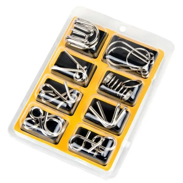 Set of educational metal puzzles - 8 pcs