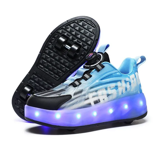 Children's modern LED light-up shoes with wheels
