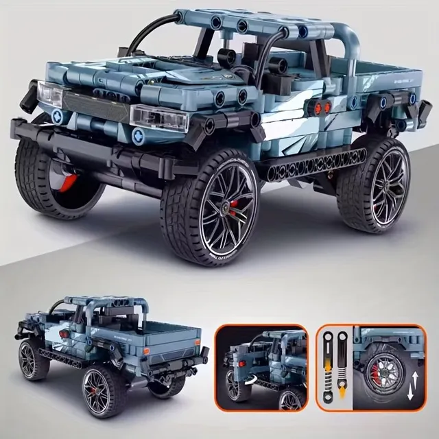 Stavebnice 3D Model - Modrý Off-road Pickup