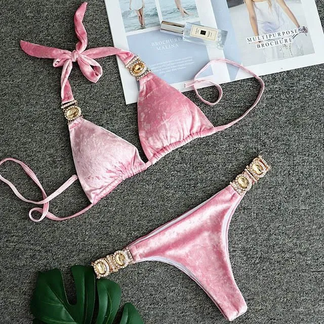 Bikini with rhinestones