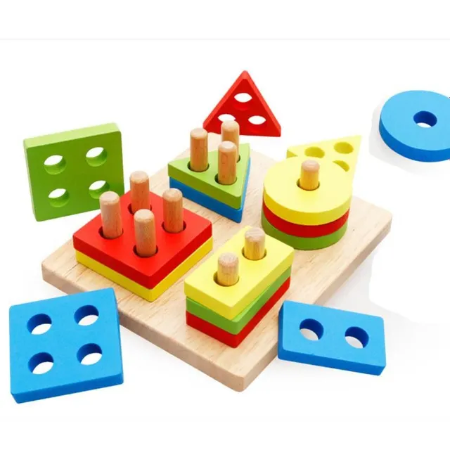 Drewniane puzzle geometryczne kształty