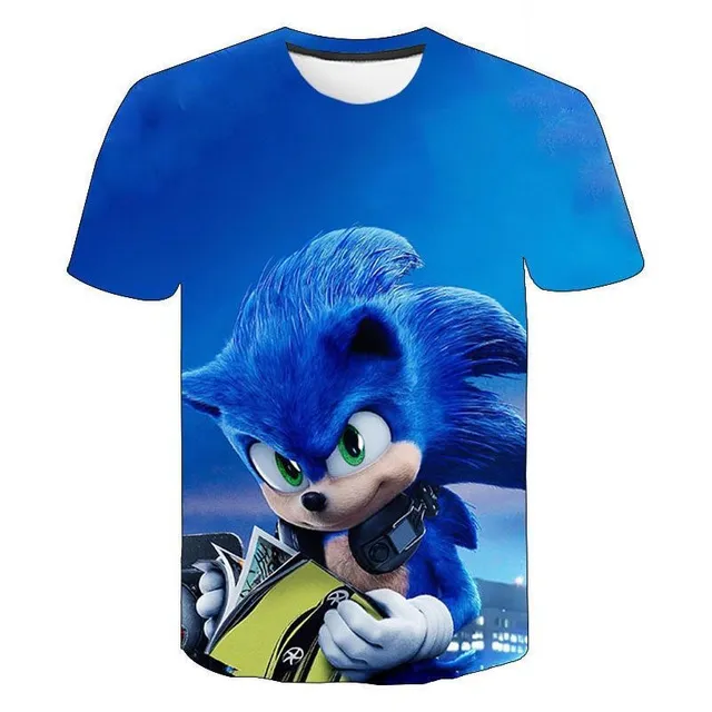 Cool short sleeve t-shirt for boys with Sonic print