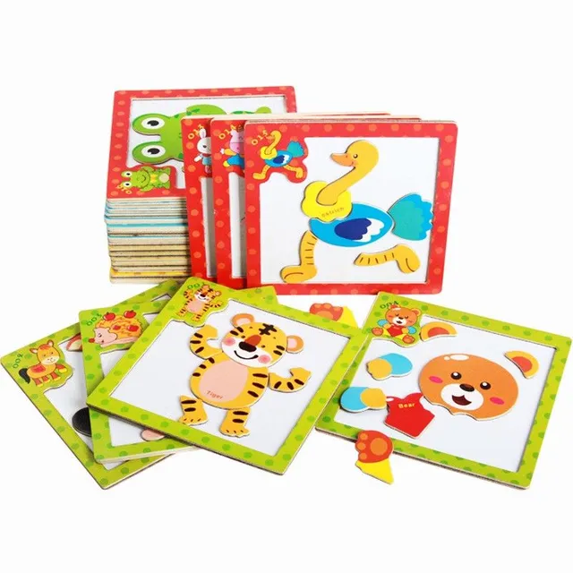 Puzzle educative din lemn pentru copii Ainsley