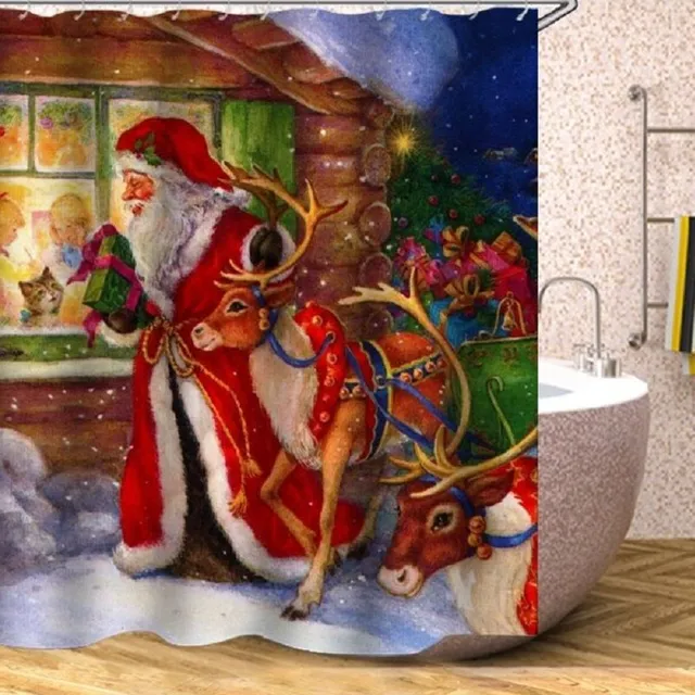 Christmas shower curtain C52