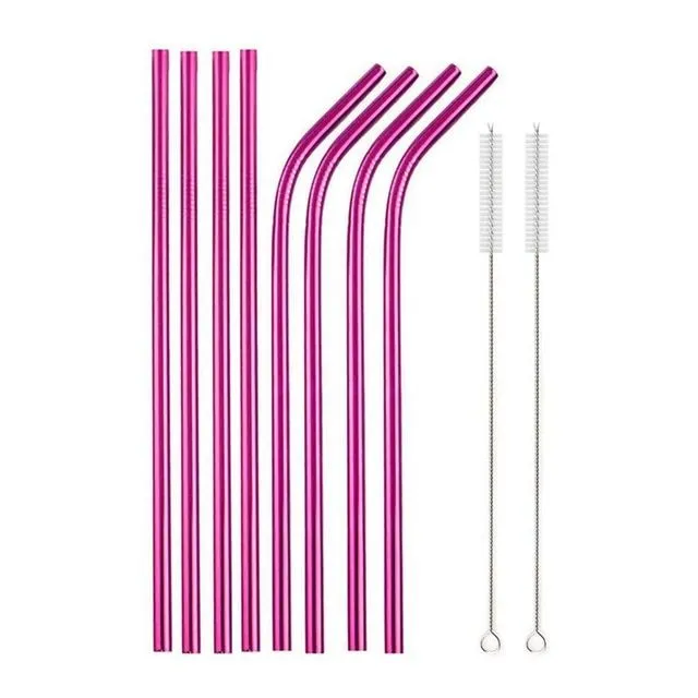 Set of metal straws 8pcs- more colours