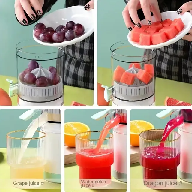 Exprimidor de cítricos portátil, exprimidor recargable por USB, mini extractor de jugo inalámbrico para frutas frescas