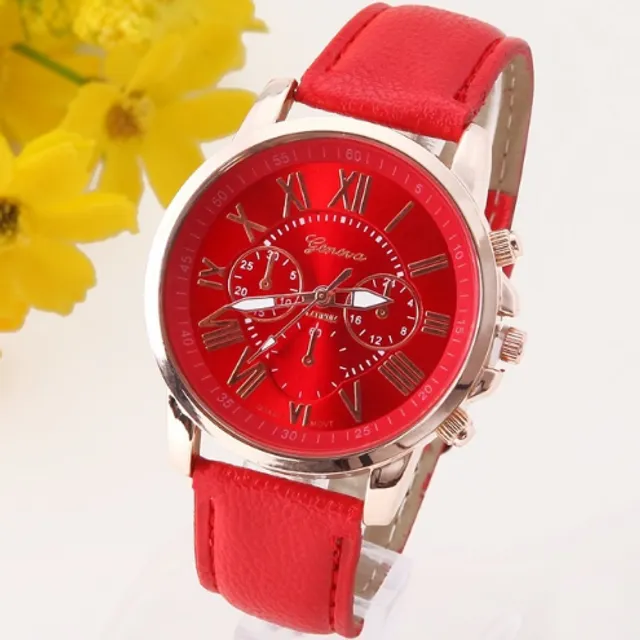 Zegarek damski w unikalnym designie - czerwony