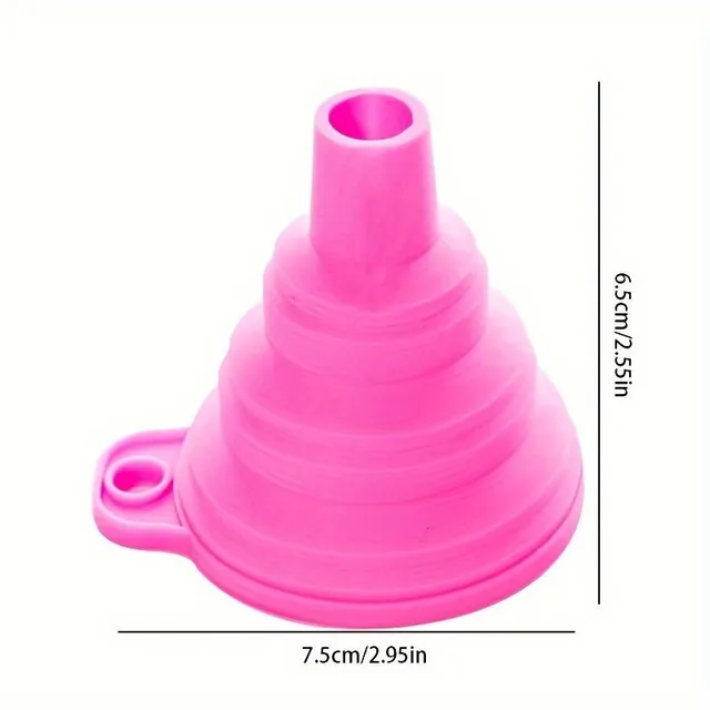 Folding silicone mini funnel into the kitchen