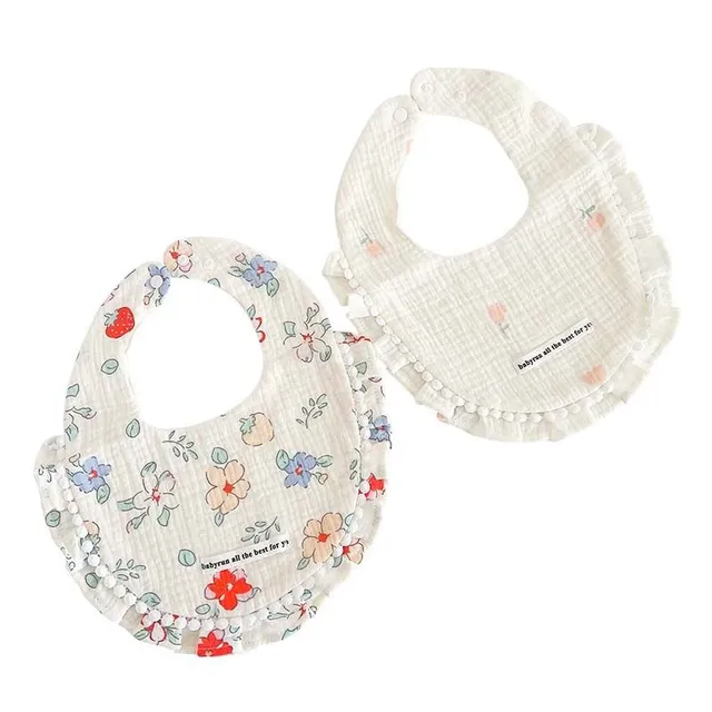 Set of classic fabric modern bibs with beautiful printing 2 pcs