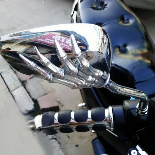 Univerzálne spätné zrkadlá na motocykel - lebka