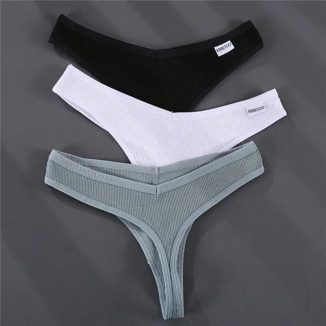 Quality cotton thong set 3 pieces